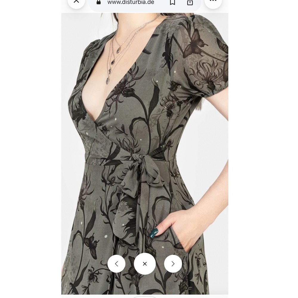 Disturbia Gloriana Floral Fairy Print Chiffon Midaxi Wrap Dress US 12 NEW Witchy - Picture 3 of 11